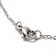 201 collier pendentif en acier inoxydable avec chaînes forçat NJEW-E102-01P-04-3