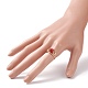 Круглое плетеное кольцо на палец с натуральным драгоценным камнем RJEW-JR00502-3