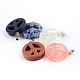 Round with Peace Sign Mixed Stone Pendants G-Q449-11-1