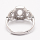 Componentes del anillo de dedo de plata de ley 925 ajustables STER-L050-63P-2