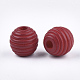 Painted Natural Wood Beehive Beads WOOD-S049-04A-06-2