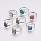 (vendita in fabbrica di feste di gioielli) anelli in resina druzy RJEW-F078C-P-1