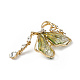 Resin Butterfly Brooch Pin with Crystal Rhinestone JEWB-P016-05KCG-03-3