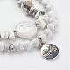 Howlite perles Wrap Bracelets et Boucles d'oreilles Ensembles de bijoux SJEW-JS00905-04-3