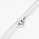 Brass Real Platinum Plated Cable Chains Pendant Necklaces NJEW-JN02259-05-4