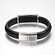 Men's Braided Leather Cord Bracelets BJEW-H559-20B-3