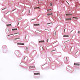 ガラスシードビーズを等級分けする  六角形（ツーカット）  銀並ぶ  ピンク  1.5~2.5x1.5~2mm  穴：0.8mm  約2100個/袋  450 G /袋 SEED-S022-04A-25-2