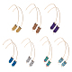 Anattasoul 7 paio di orecchini pendenti con freccia in ematite naturale a 7 colori EJEW-AN0001-43-1