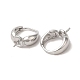 925 серебряная серьга-кольцо с родиевым покрытием STER-P056-02P-2