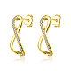 Infinity Brass Cubic Zirconia Stud Earrings EJEW-BB15200-A-1