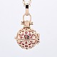 Rose Gold Brass Rolo Chain Pregnancy Chime Ball Pendant Necklaces NJEW-F053-01RG-03-1
