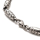 304 bracelets chaîne à maillons ovales motif serpent en acier inoxydable BJEW-E094-10AS-3