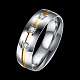 Простой дизайн титана стали горный хрусталь шириной полосы кольца RJEW-BB15698-10GP-2