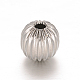 Round 304 Stainless Steel Corrugated Beads STAS-I050-01-8mm-1