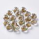 Handmade Inner Flower Lampwork European Beads LAMP-S193-013A-1