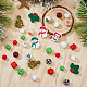 DICOSMETIC 43Pcs Christmas Focal Silicone Beads Colorful Round Beads Christmas Snowman Snowflake Silicone Beads Set Keychain Making Kit for Pen Christmas Decor Jewelry Making SIL-HY0001-24-6