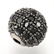 Perles de zircone cubique micro pave en Laiton ZIRC-Q013-10mm-143B-2