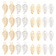 Dicosmétique 120 pièces 2 styles 2 couleurs pendentif feuille d'automne breloque feuille d'arbre tibétain pendentif feuille en laiton charme d'automne charme pendentif fournitures pour action de grâces bracelet collier fabrication de bijoux KK-DC0001-17-1