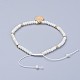Bracelets de perles tressées en verre galvanoplastie BJEW-JB04311-05-4