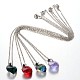 Heart Handmade Glass Pendant Necklaces for Valentine's Day NJEW-JN01164-1