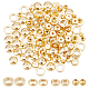 DICOSMETIC 120Pcs 4 Styles Stainless Steel Spacer Beads Assorted Large Hole Round and Flat Round Beads Gold Color Plated Disc Loose Beads for Jewelry Making STAS-DC0007-88-1