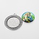 Jesus and Virgin Theme Flat Round Tibetan Style Alloy Pendant Cabochon Setting and Printed Glass Half Round/Dome Cabochons DIY-X0247-AS-3