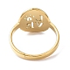 Ionenplattierung (IP) 304 verstellbarer Ring aus Edelstahl mit Wort-Liebe für Damen RJEW-I097-01G-3