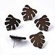 Accessoires de boucles d'oreilles en bois de noyer à thème tropical MAK-N033-001-1