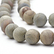 Chapelets de perles de feuille d'argent en jaspe naturel G-T106-236-2