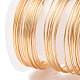 環境に優しい銅線  ラウンド  ジュエリー製作用ビーズワイヤー  長持ちメッキ  ライトゴールド  20ゲージ  0.8mm  約16.40フィート（5m）/ロール CWIR-XCP0001-07KCG-3