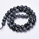 Naturschneeflocke Obsidian Perlen Stränge G-S281-17-6mm-2
