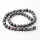 Frosted Round Natural Map Stone/Picasso Stone/Picasso Jasper Bead Strands G-J346-04-8mm-2