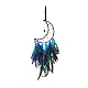 Iron Wire Woven Web/Net with Feather Pendant Decorations AJEW-B017-32-1