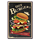 CREATCABIN Fresh Hot Burger Sign Metal Tin Signs Vintage Retro for Plaque Poster Bar Pub Garage Fast Food Cafe Home Wall Decor AJEW-WH0157-035-1