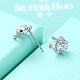 Exquisite 925 Sterling Silver Cubic Zirconia Stud Earrings EJEW-BB20093-6