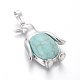 Synthetic Turquoise Pendants G-L512-A12-2