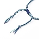 調節可能なツートンカラーのナイロン糸編みビーズブレスレット  ミルフィオリガラスリンク付き  花付きフラットラウンド  ゴールドカラー  ダークシーグリーン  内径：3/4~3-1/8インチ（2~8cm） BJEW-JB05960-03-3