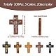 Cheriswelry 100pcs 5 colores colgantes de madera impresos WOOD-CW0001-05-3