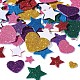 Glitter colorati fogli di adesivo di carta gommosa DIY-TA0001-04-5
