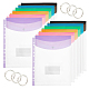 Ahademaker 18 pièces 6 couleurs a4 pochettes de rangement de papeterie en plastique épaissi AJEW-GA0005-84-1