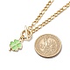 Alloy Enamel Clover Pendant Necklace with Brass Chains for Women NJEW-JN04087-4