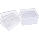 BENECREAT 8 pack rectangle Clear Plastic Bead Storage Containers with Flip-Up Lids for Items CON-BC0004-63-1