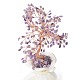 Éclats d'améthyste naturelle avec arbre d'argent en fil de laiton enveloppé sur des décorations d'affichage de vase en céramique DJEW-B007-01B-3