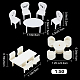 Olycraft 6 Sets 3 Style Mini Plastic Chairs and Table Miniature Display Decorations AJEW-OC0004-12-2