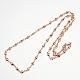 Brass Heart Link Chain Necklaces MAK-P003-43RG-2