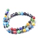 Millefiori main perles rondes de fils de verre X-LK-R004-93-2