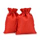 ポリエステル模造黄麻布包装袋巾着袋  レッド  18x13cm X-ABAG-R004-18x13cm-01-1