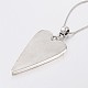 Heart Antique Silver Plated Alloy Glass Caviar Nail Beads Pendant Necklaces NJEW-JN01313-3