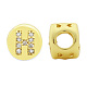 Brass Micro Pave Clear Cubic Zirconia Beads KK-T030-LA843-HX3-1