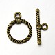 Chiusure toggle anello in lega stile tibetano PALLOY-N0112-01-2